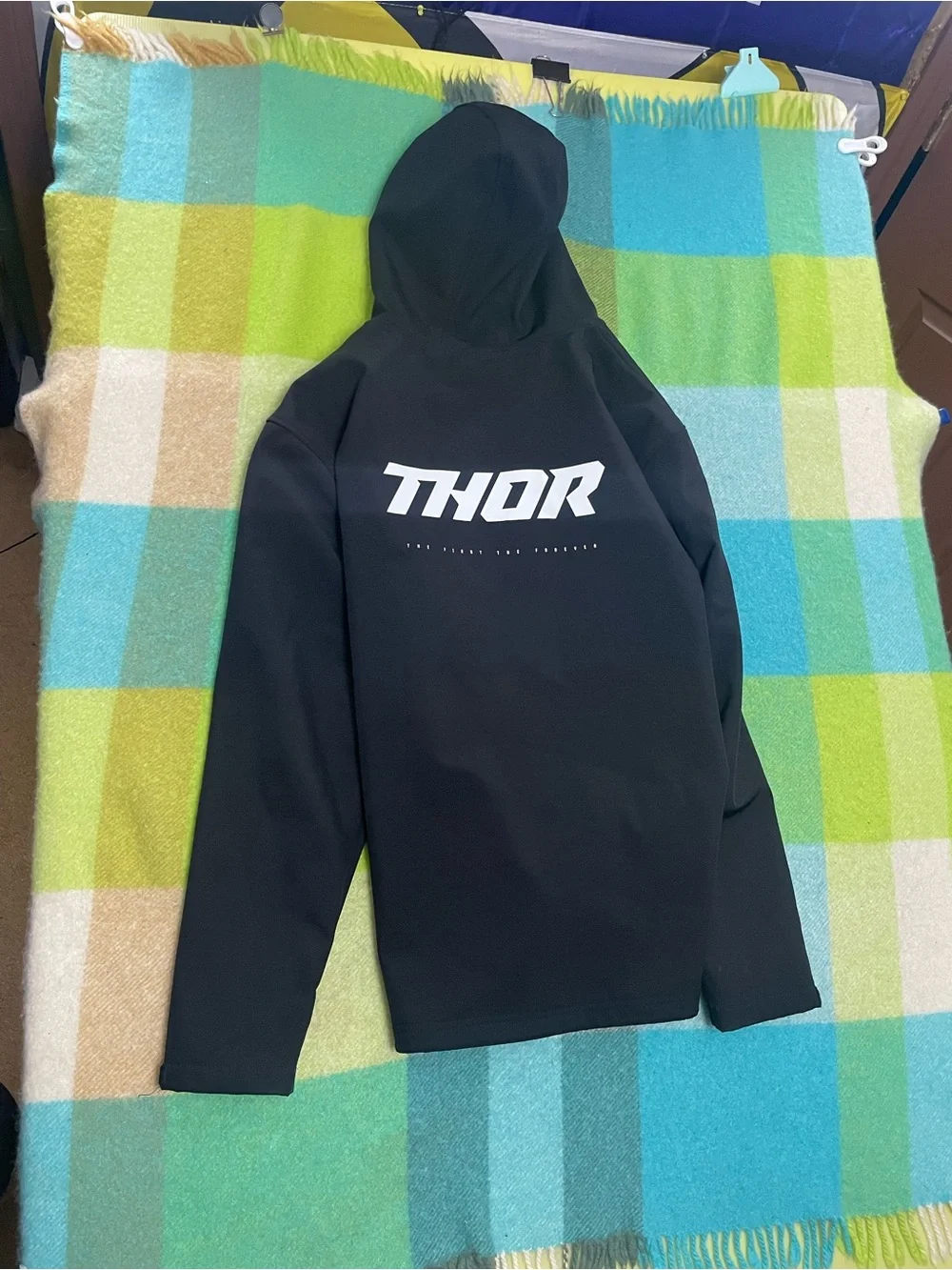thor Black Hooded Performance Softshell Jacket